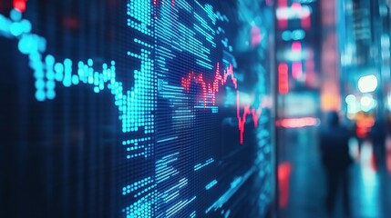 Poster - Digital Stock Market Data Visualization at Night