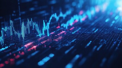 Poster - Digital Data Visualization with Colorful Graphs and Lines