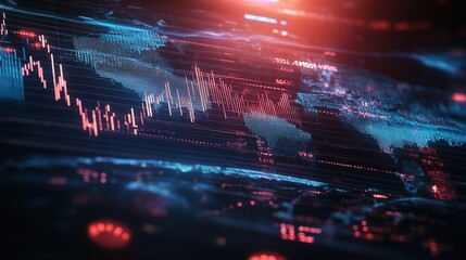 Poster - abstract data visualization with world map
