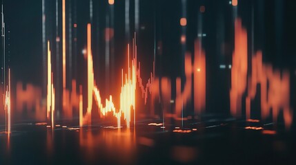 Poster - Abstract Sound Waves in Orange and Blue Tones
