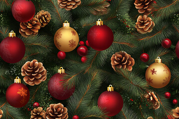 festive christmas pattern or background and greeting card