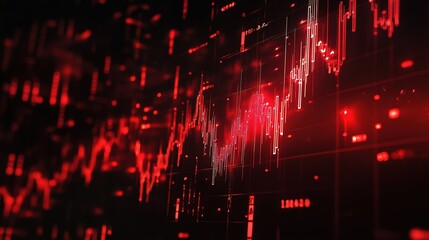 Poster - Abstract Data Visualization with Red Highlights