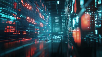 Aufkleber - Futuristic Data Visualization and Technology Background