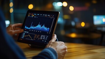 Poster - Data Analysis on Tablet in Modern Workspace