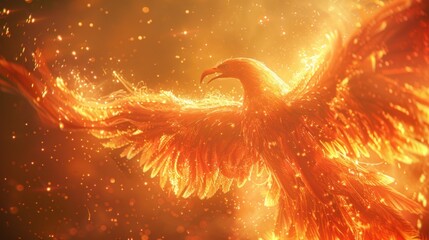 Sticker - Fiery Phoenix in Flight