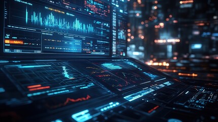 Poster - Futuristic Data Visualization and Analytics Interface