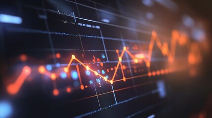 Poster - abstract data visualization with bright graph lines