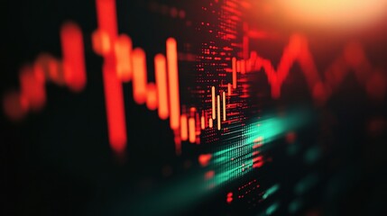 Poster - Abstract Financial Graphic with Red and Green Colors
