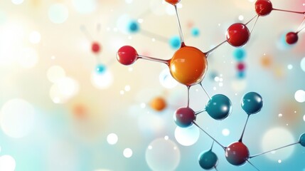 Poster - colorful molecular structure on abstract background