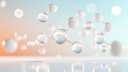 Poster - abstract molecular structure on soft background