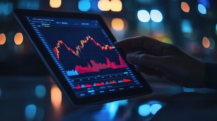 Poster - Digital Analytics on Tablet with Colorful Graphs