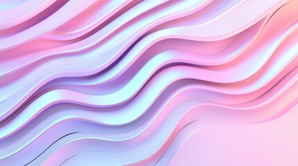 Poster - Abstract Waves in Soft Pastel Colors