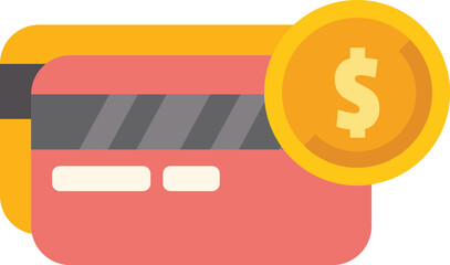 Poster - two credit cards with a dollar sign, representing online shopping and payment