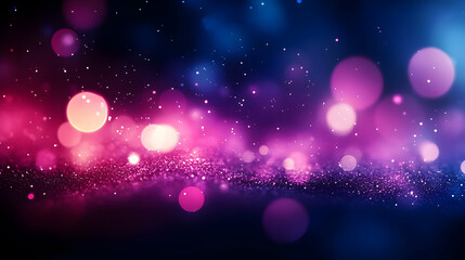 Poster - Purple and Blue Glitter Background with Bokeh Lights