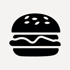 Poster - worldfaceslab_a_black_silhouette_burger_logo_icon_on_a_white_ba_1091fa80-a5e3-418c-81d5-8e6fcbf1ab8e-p