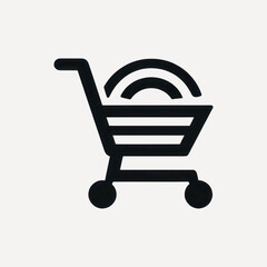 Poster - worldfaceslab_a_black_silhouette_shopping_cart_logo_icon_on_a_w_6552aebd-71ce-4ebb-adc0-59c9696e63d9-p