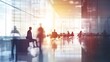 © Berkah - Abstract blurred interior modern office space with business people group working banner background with copy space.