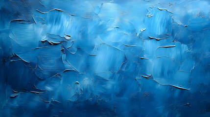 Wall Mural - Blue Abstract Art Background with Textured Paint