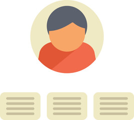 Poster - Male avatar is shown above three different menu buttons, making a selection