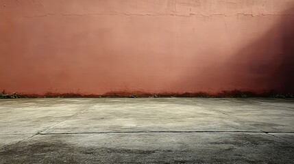 Poster - solid green wall with empty concrete floor