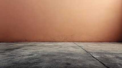 Poster - empty concrete floor with solid green wall background