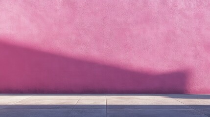 Poster - solid pink wall with empty concrete floor