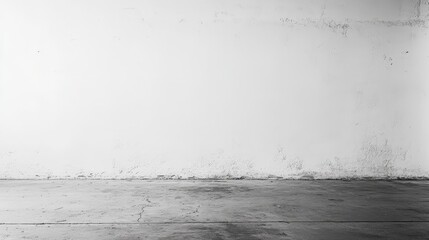 Poster - minimalist white wall with empty concrete floor