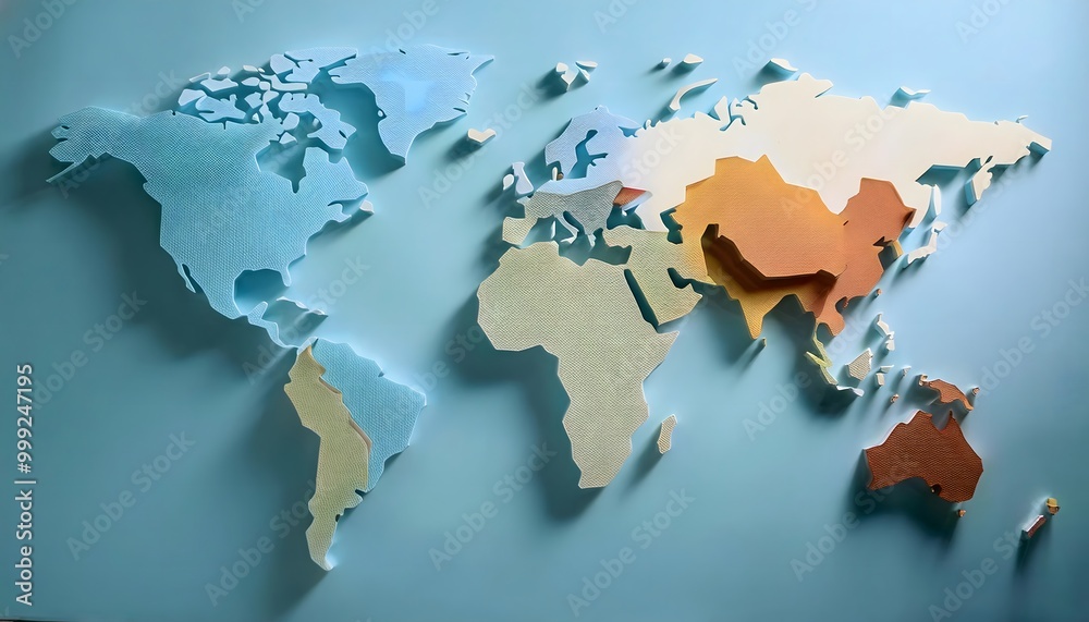 Environmental Impact Concept - Digital map of the world with tropical ...