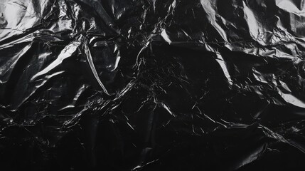 Poster - Crumpled Black Plastic Background Textures