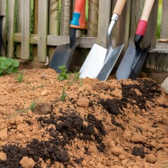 shovel in the garden