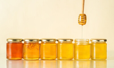 all types of honey in one image raw honey, tulsi honey, kesar honey, natural honey, gold honey, kesar honey