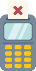 Poster - Credit card machine printing a receipt showing a failed transaction icon