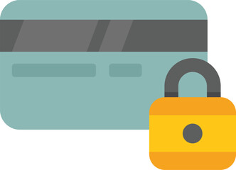 Poster - Padlock is securing a credit card, showing the concept of online payment security