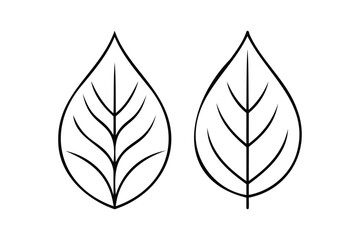 leaf icon one line art