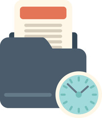 Poster - reminder for submitting documents with time limit approaching, clock ticking showing urgency to meet