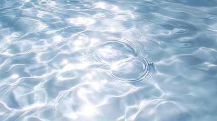 Poster - Tranquil Water Ripples Under Soft Blue Light