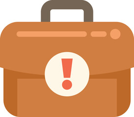 Poster - brown briefcase is showing a warning sign, perfect for representing important business documents