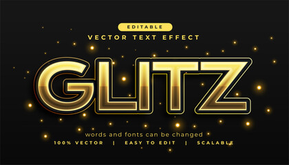 Wall Mural - editable text effect golden glitz mockup