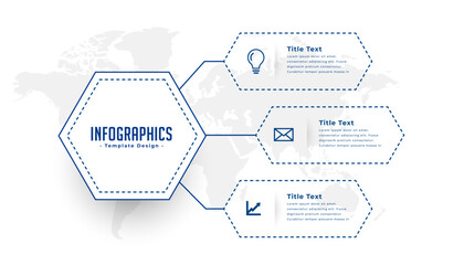 Sticker - 3 step infographic success chart template with world map design