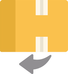 Poster - Simple icon of a cardboard box being returned with a return arrow pointing left