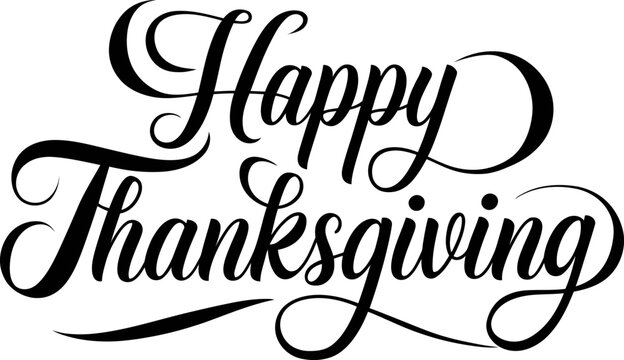 Happy Thanksgiving lettering with white background