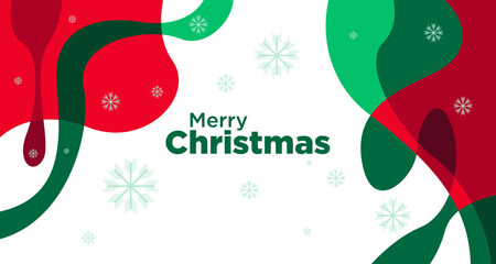 Aufkleber - Merry Christmas card and banner vector illustration in red white and green colors 2024