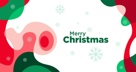 Aufkleber - Merry Christmas card and banner vector illustration in red white and green colors 2024