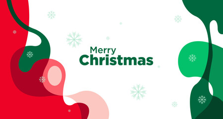 Aufkleber - Merry Christmas card and banner vector illustration in red white and green colors 2024