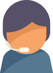 Poster - simple icon of a male call center operator wearing a headset