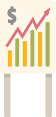 Poster - Road sign is showing a graph with a dollar sign increasing in value over time