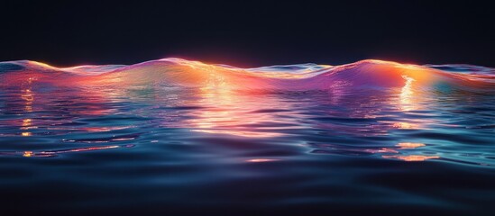 Poster - Abstract Waves with Glowing Reflection