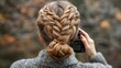 © ChimE - Aerial view of a person showcasing intricate braided hair, captured with stunning clarity by a professional camera.