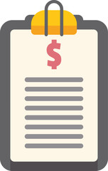Poster - clipboard showing financial report with dollar sign icon, business concept illustration in flat desi