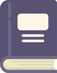Poster - simple illustration of a closed book standing upright, featuring a blank cover and spine